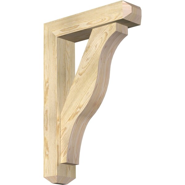 Ekena Millwork Funston Craftsman Rough Sawn Bracket w/ Offset Brace, Douglas Fir, 6"W x 24"D x 36"H BKT0604X24X36FST04RDF - main
